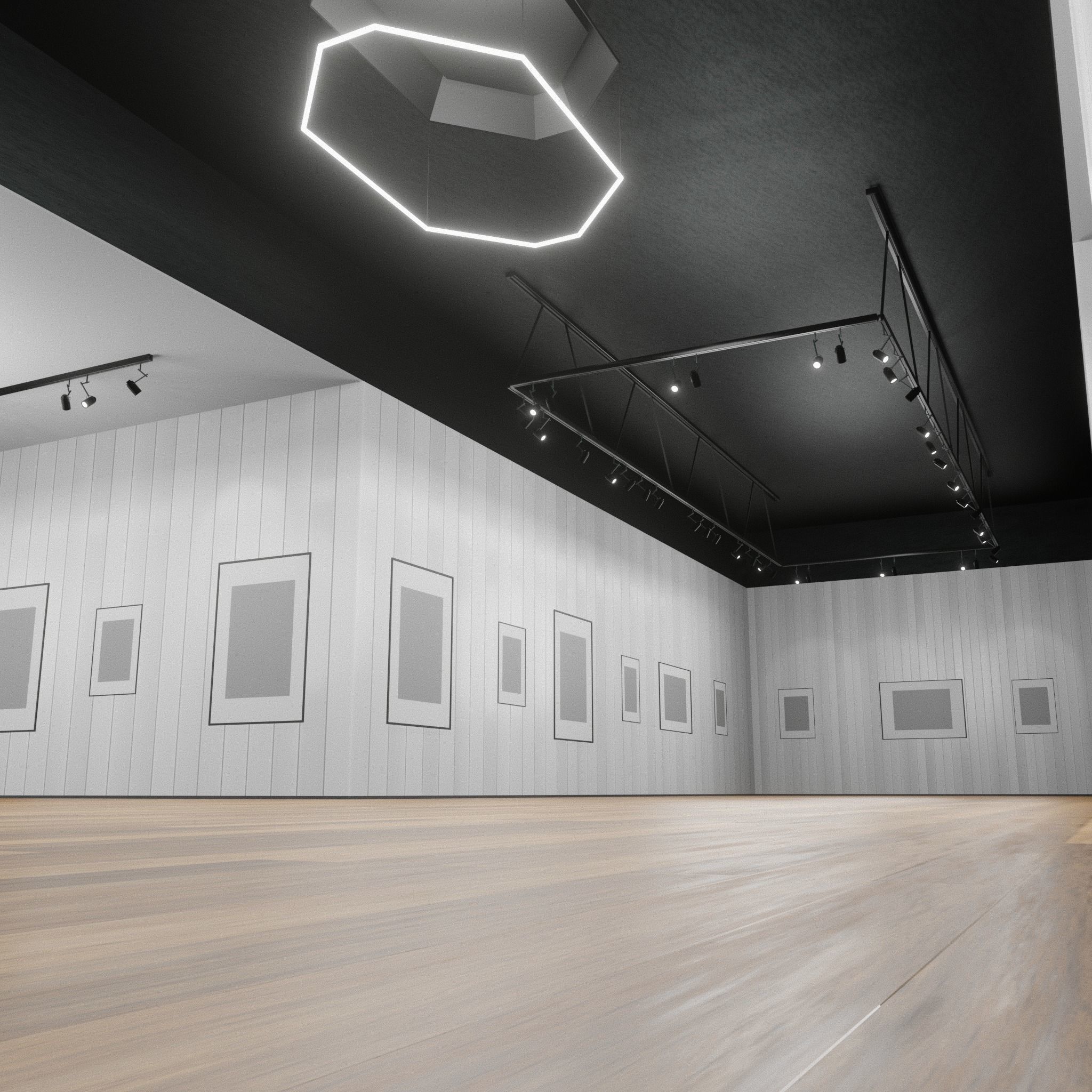 3D ART GALLERY Museum Interior 3D model_11