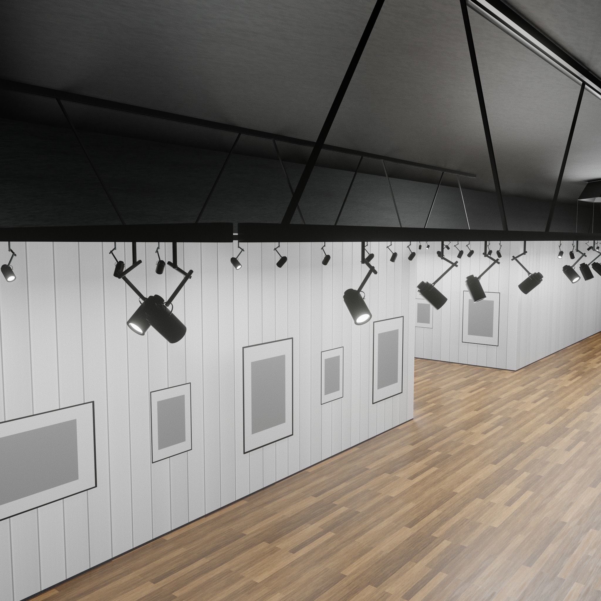 3D ART GALLERY Museum Interior 3D model_9