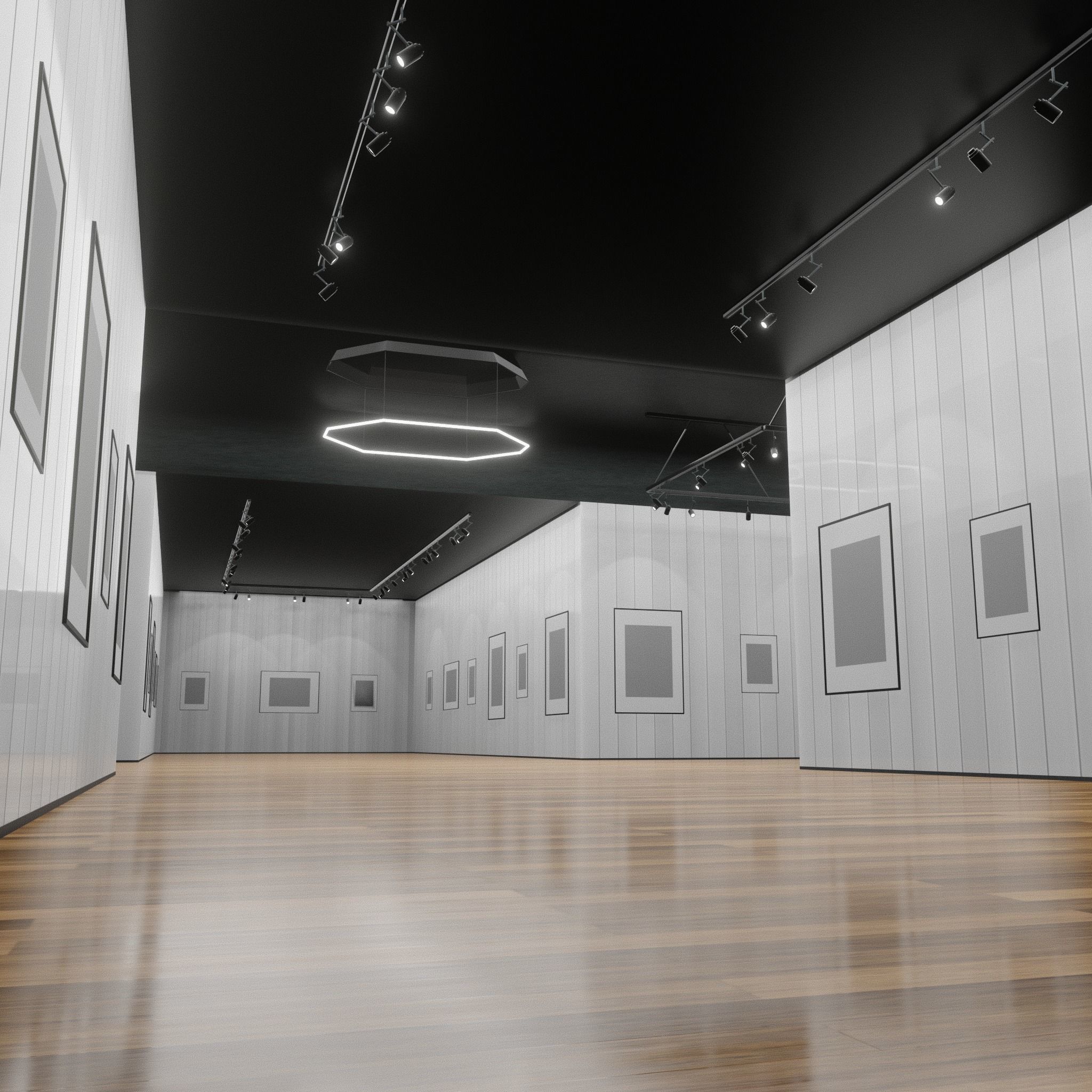 3D ART GALLERY Museum Interior 3D model_8
