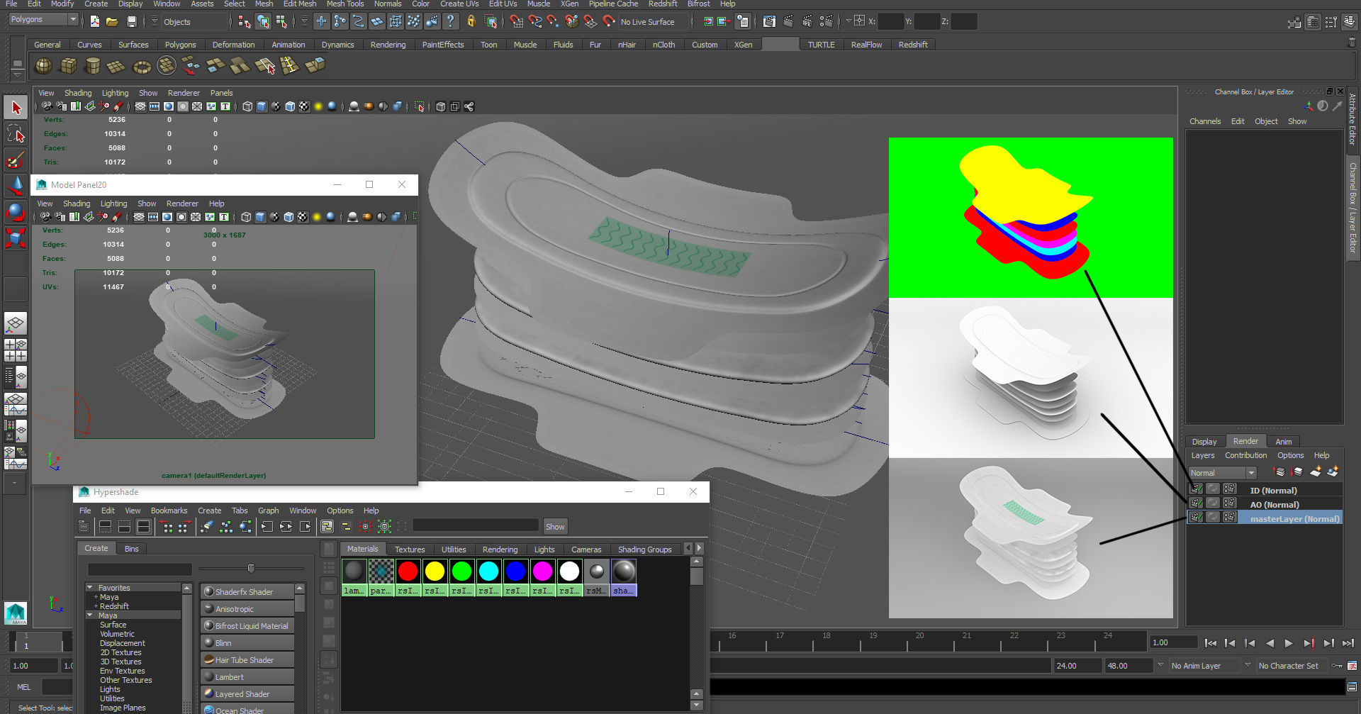 Sanitary Napkin Pads Layers 3D model_11