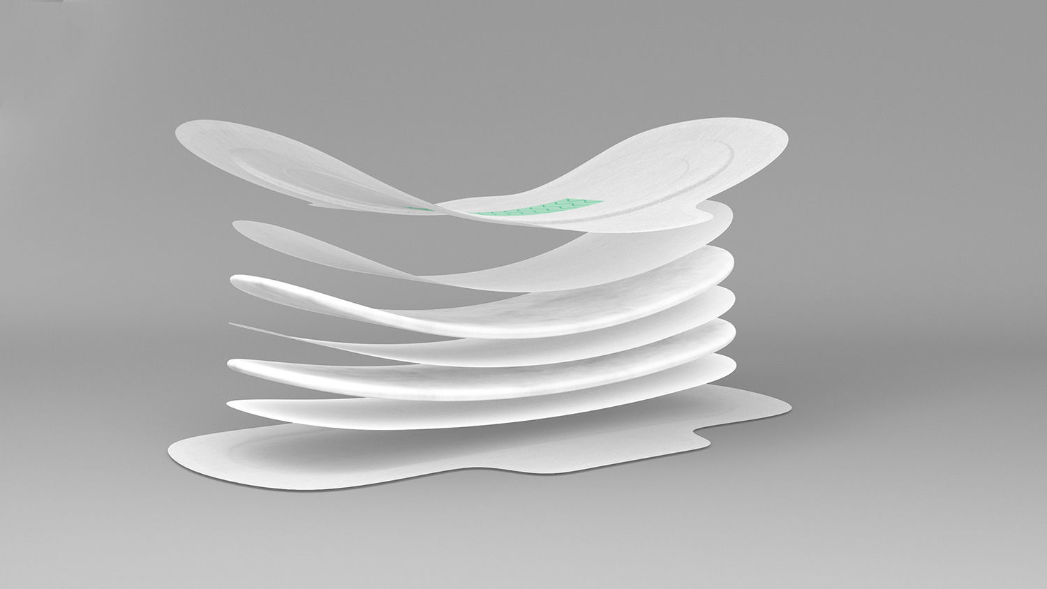 Sanitary Napkin Pads Layers 3D model_1