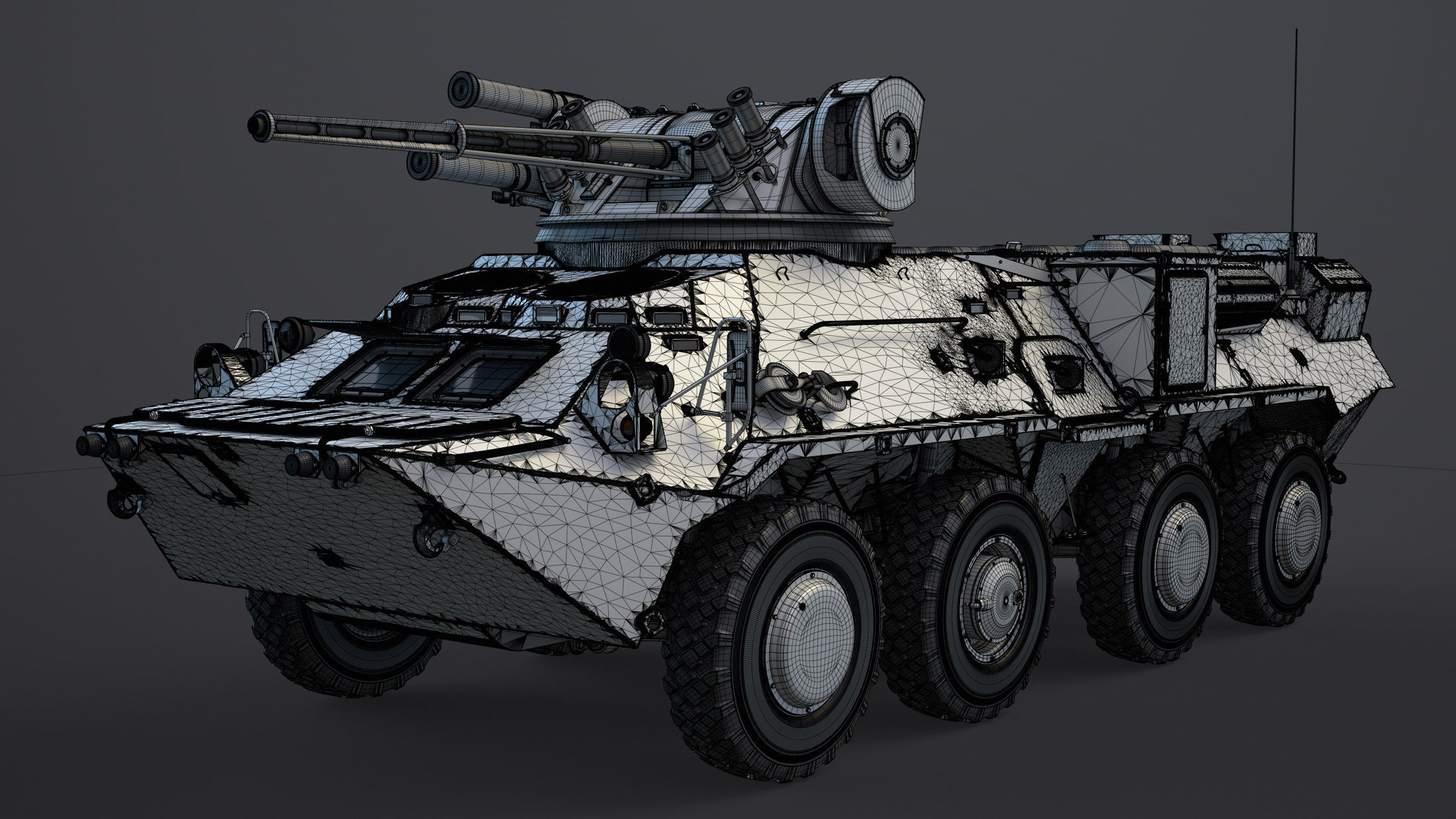 BTR-3 Ukranian APC High-Poly 3D model_13