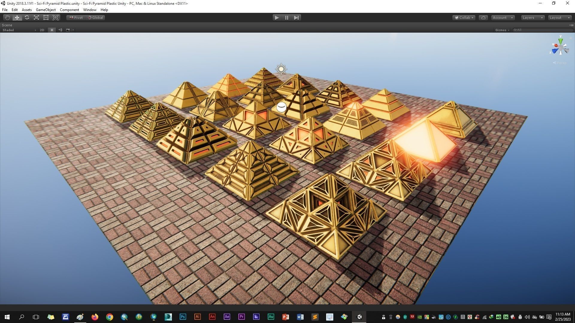 Sci-Fi Pyramid Plastic Low-poly 3D model_13