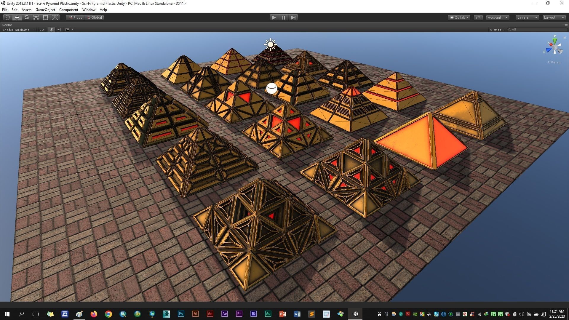 Sci-Fi Pyramid Plastic Low-poly 3D model_23
