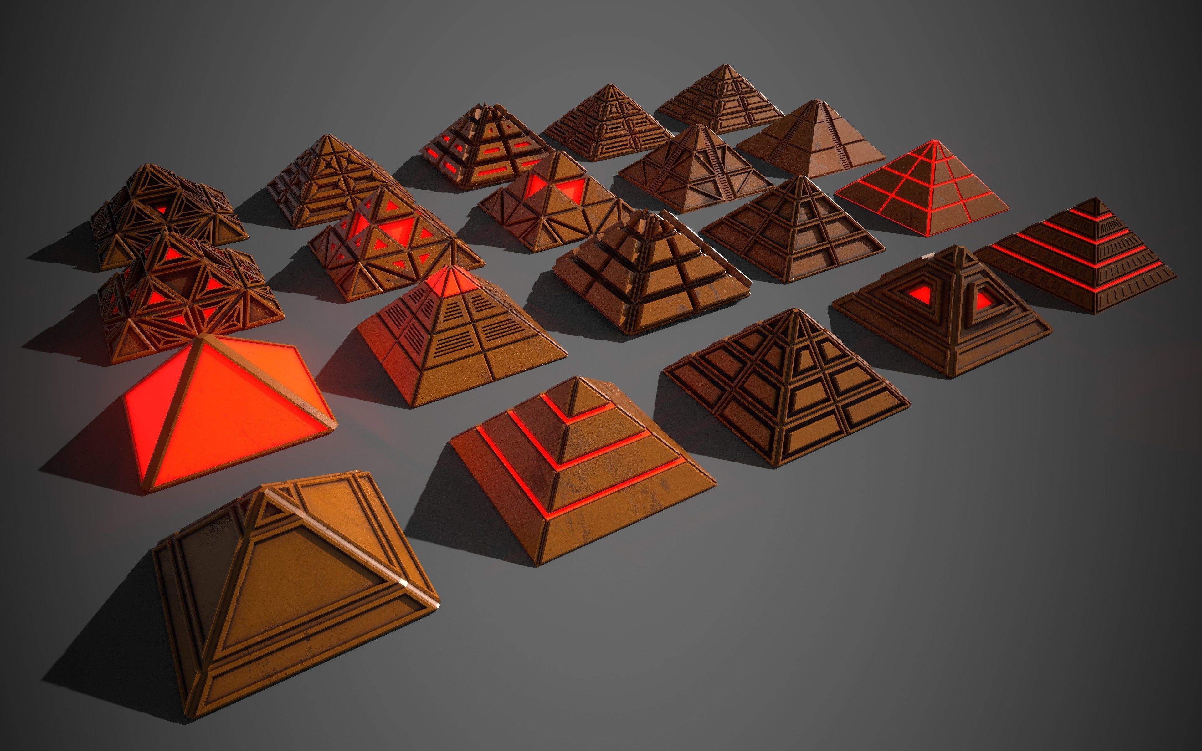 Sci-Fi Pyramid Plastic Low-poly 3D model_2