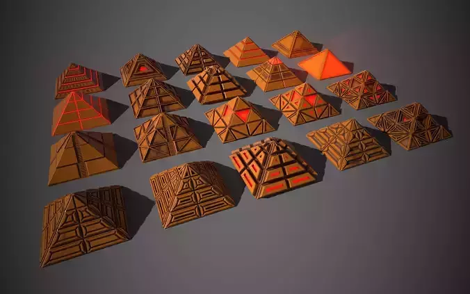 Sci-Fi Pyramid Plastic Low-poly 3D model