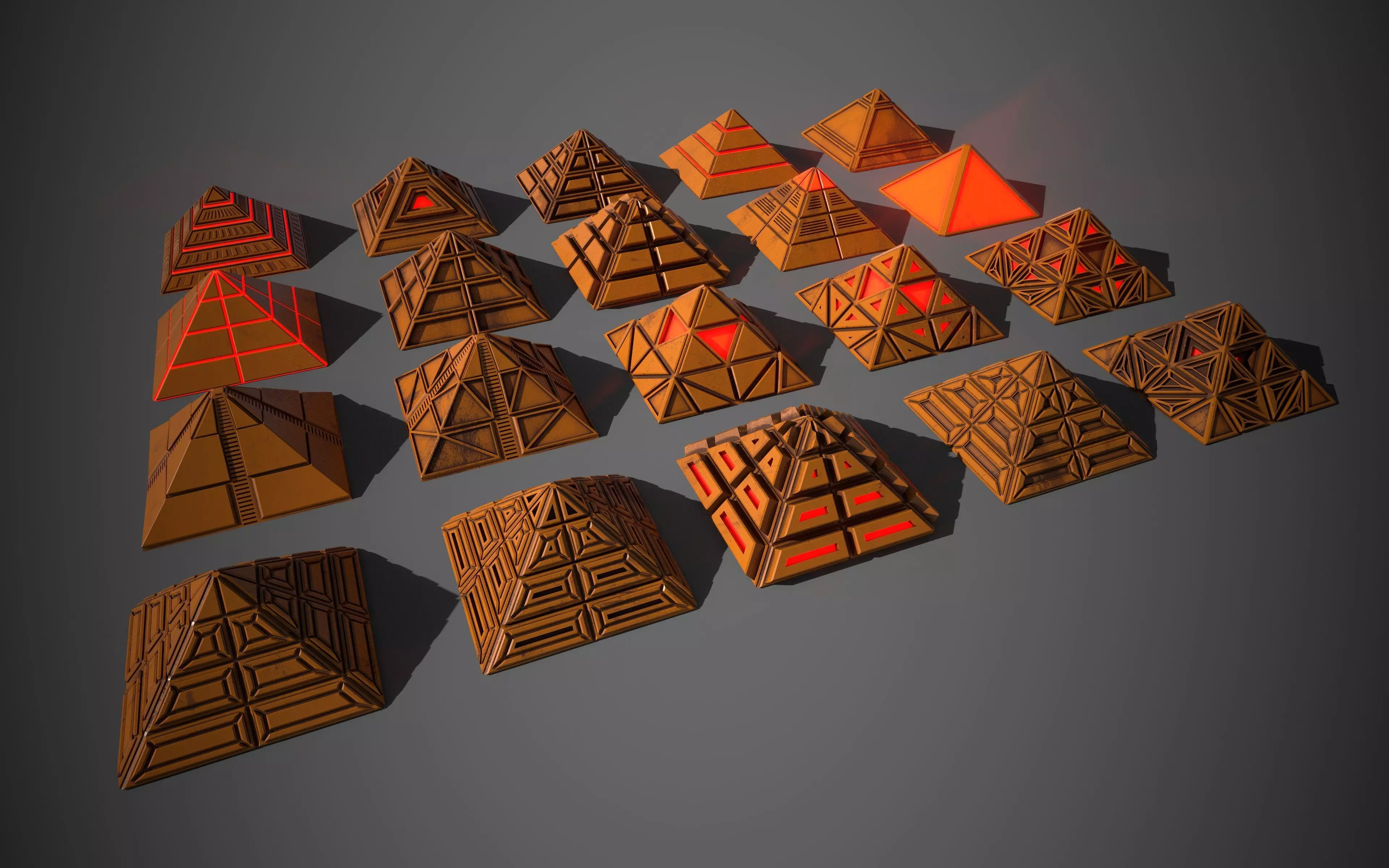 Sci-Fi Pyramid Plastic Low-poly 3D model_0
