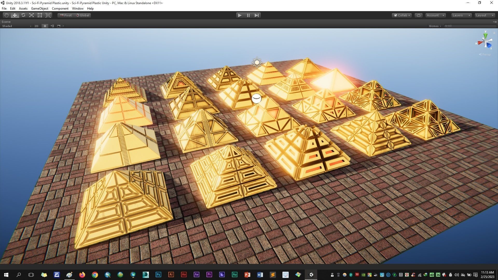 Sci-Fi Pyramid Plastic Low-poly 3D model_12