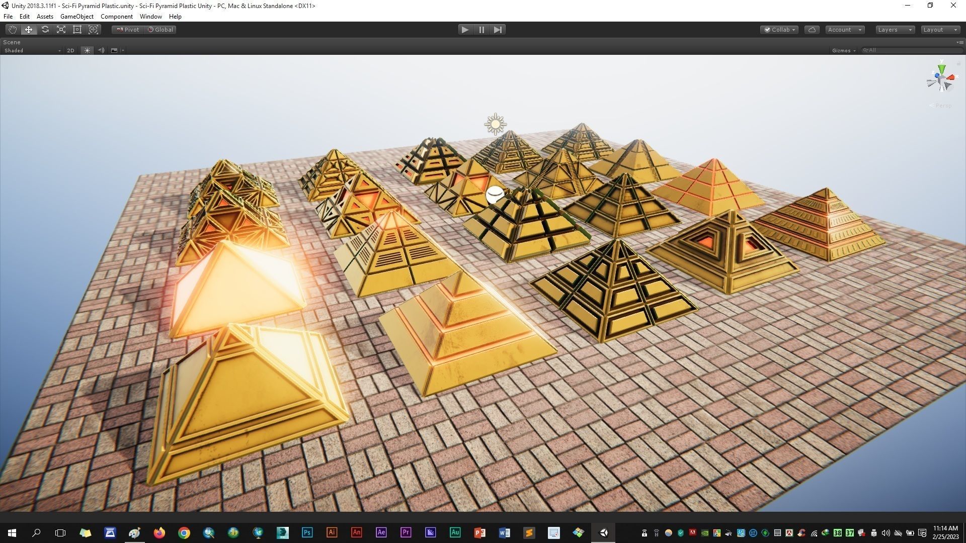 Sci-Fi Pyramid Plastic Low-poly 3D model_15