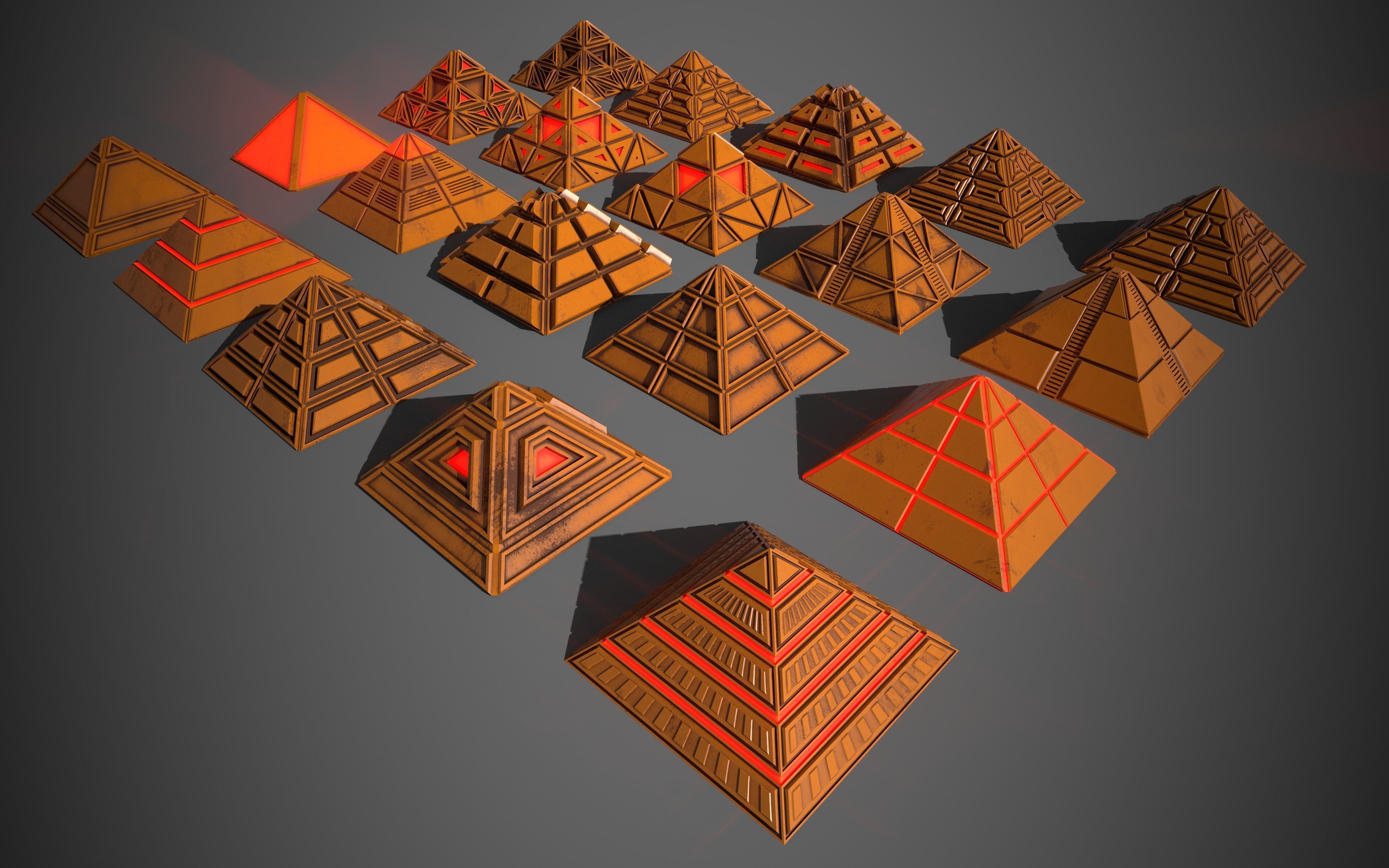 Sci-Fi Pyramid Plastic Low-poly 3D model_1