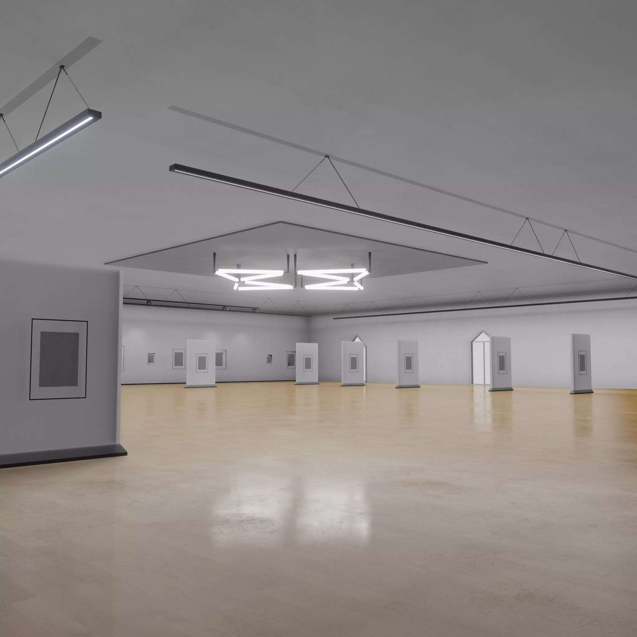 3D Modern Art Gallery interior 3D model_0