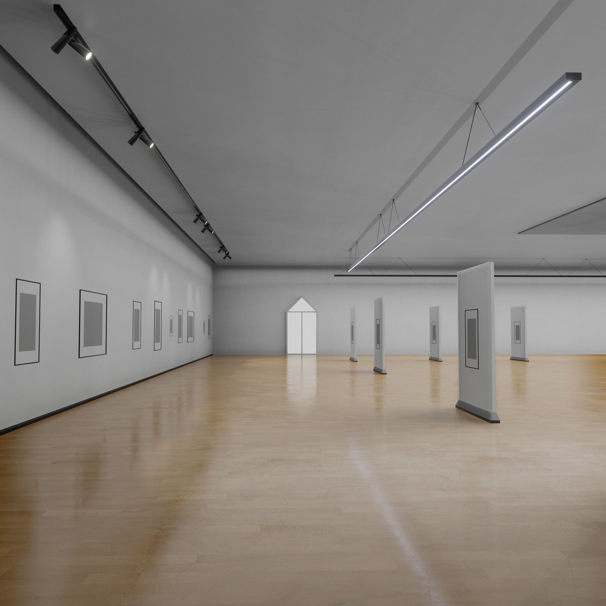 3D Modern Art Gallery interior 3D model_11