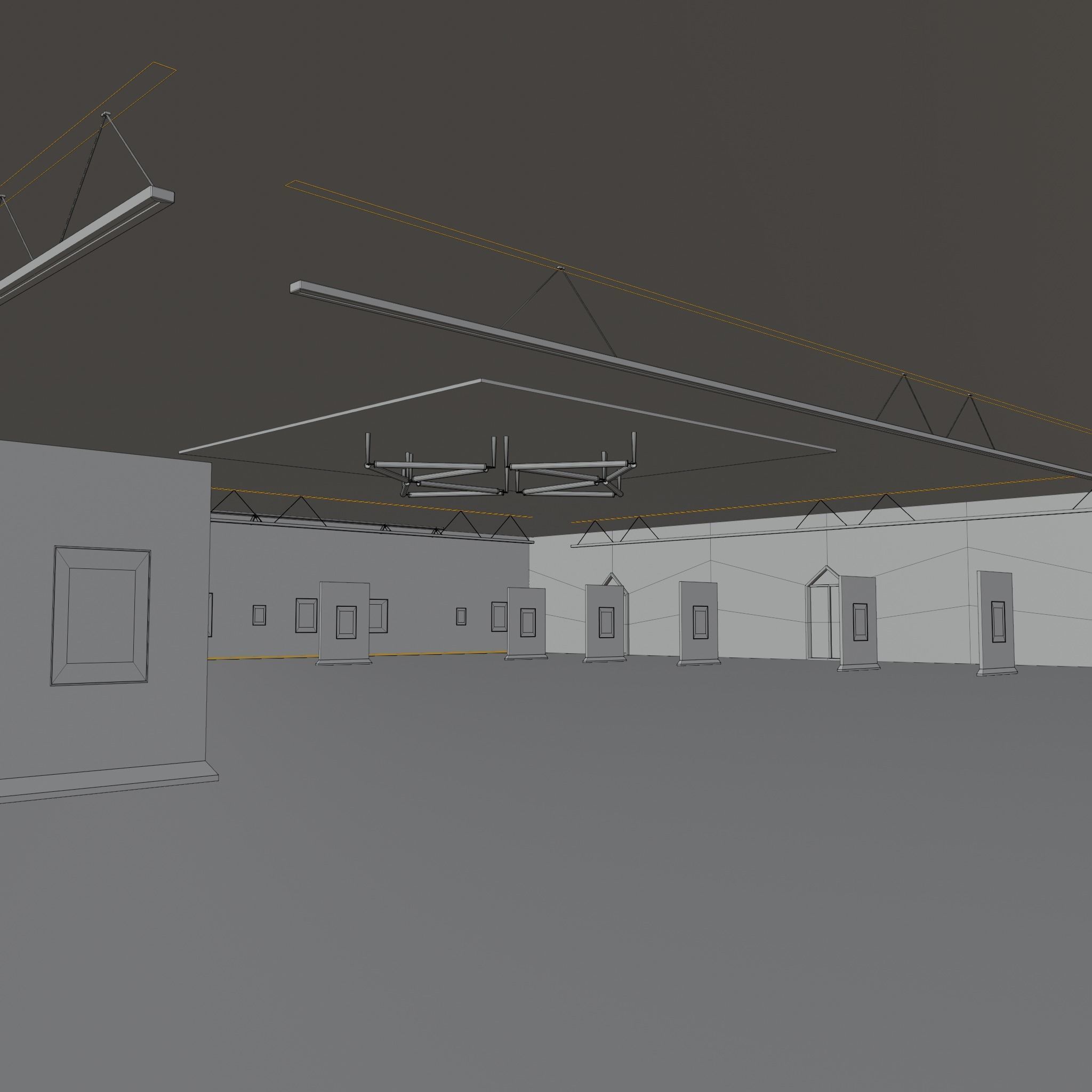 3D Modern Art Gallery interior 3D model_5