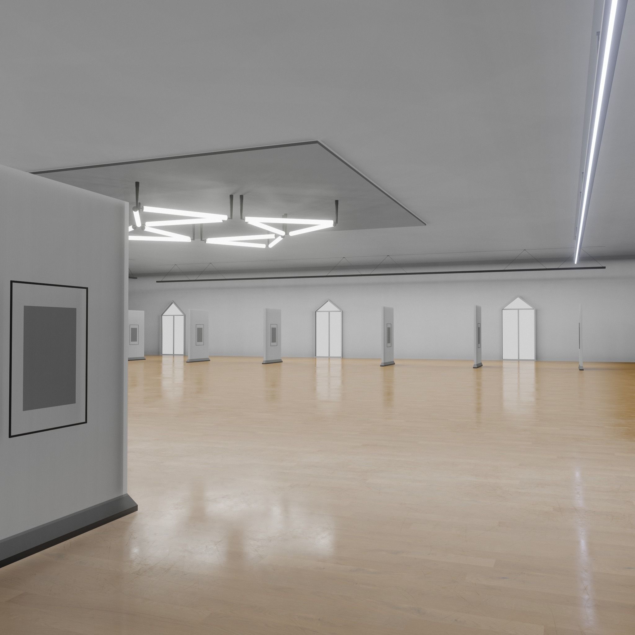 3D Modern Art Gallery interior 3D model_2