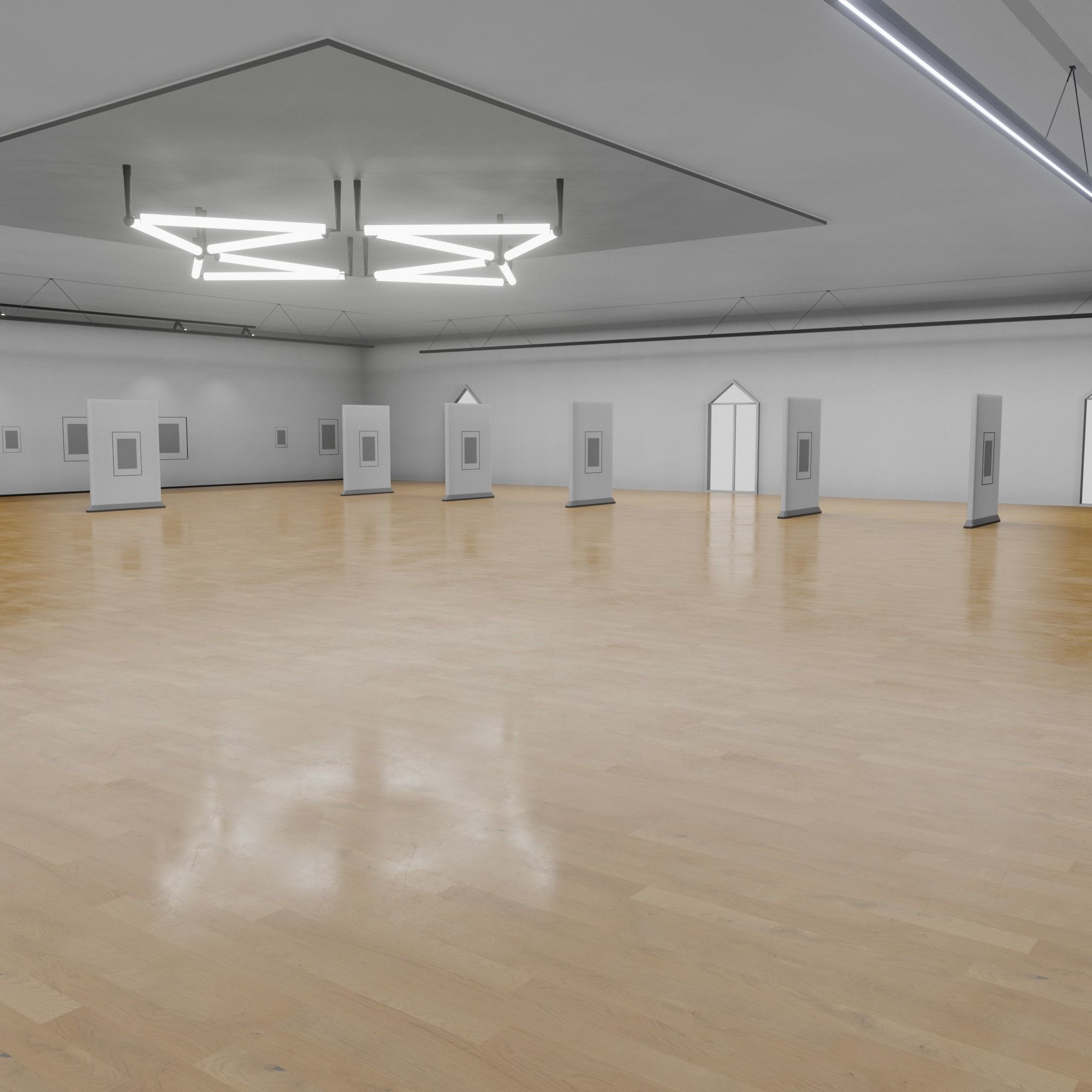 3D Modern Art Gallery interior 3D model_4