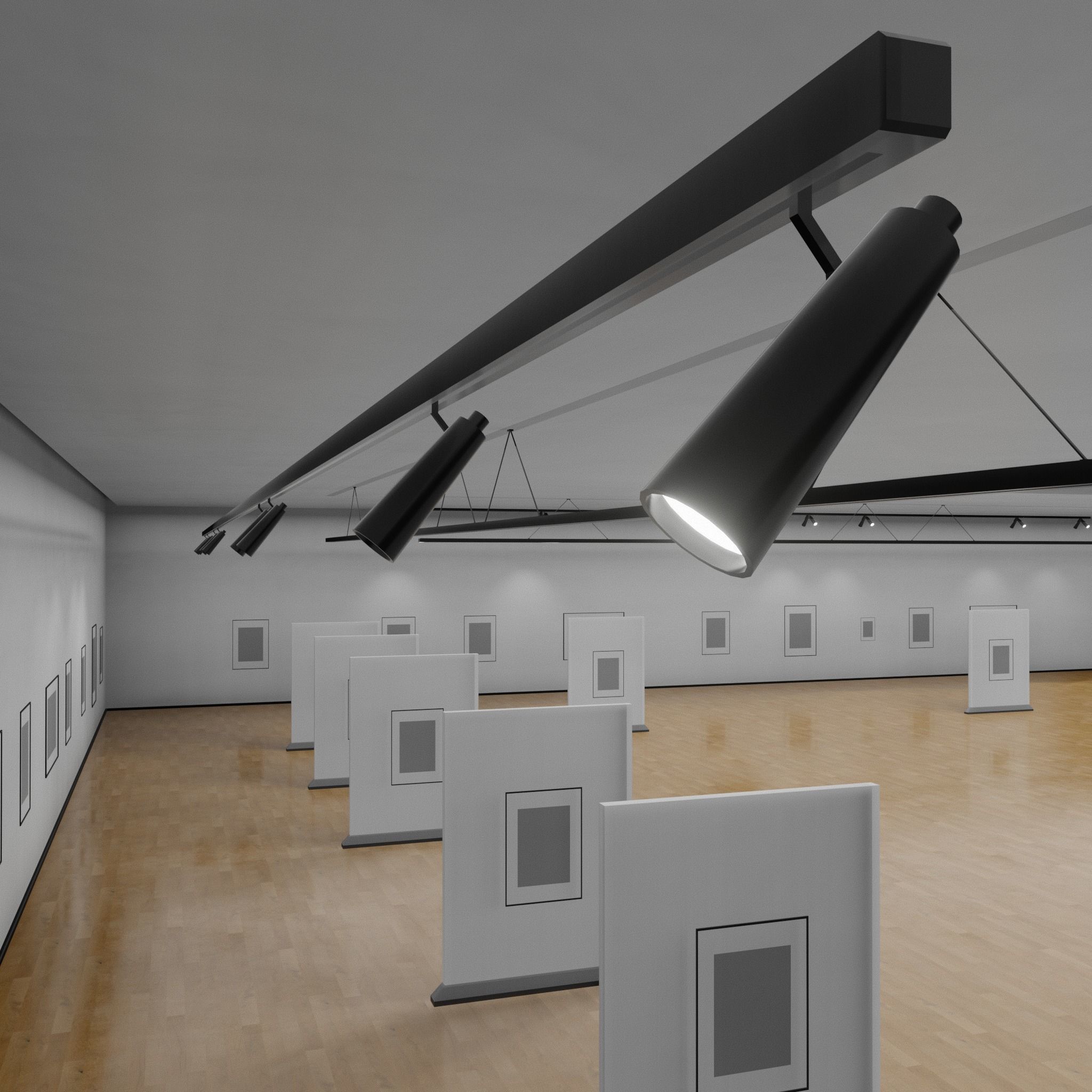 3D Modern Art Gallery interior 3D model_3