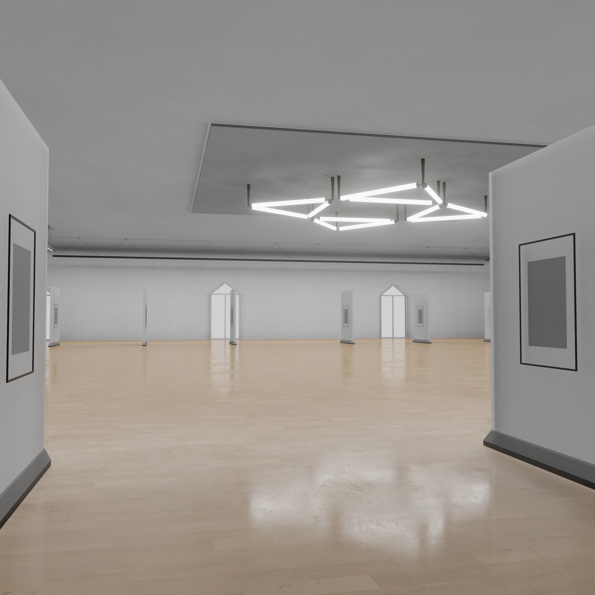 3D Modern Art Gallery interior 3D model_13