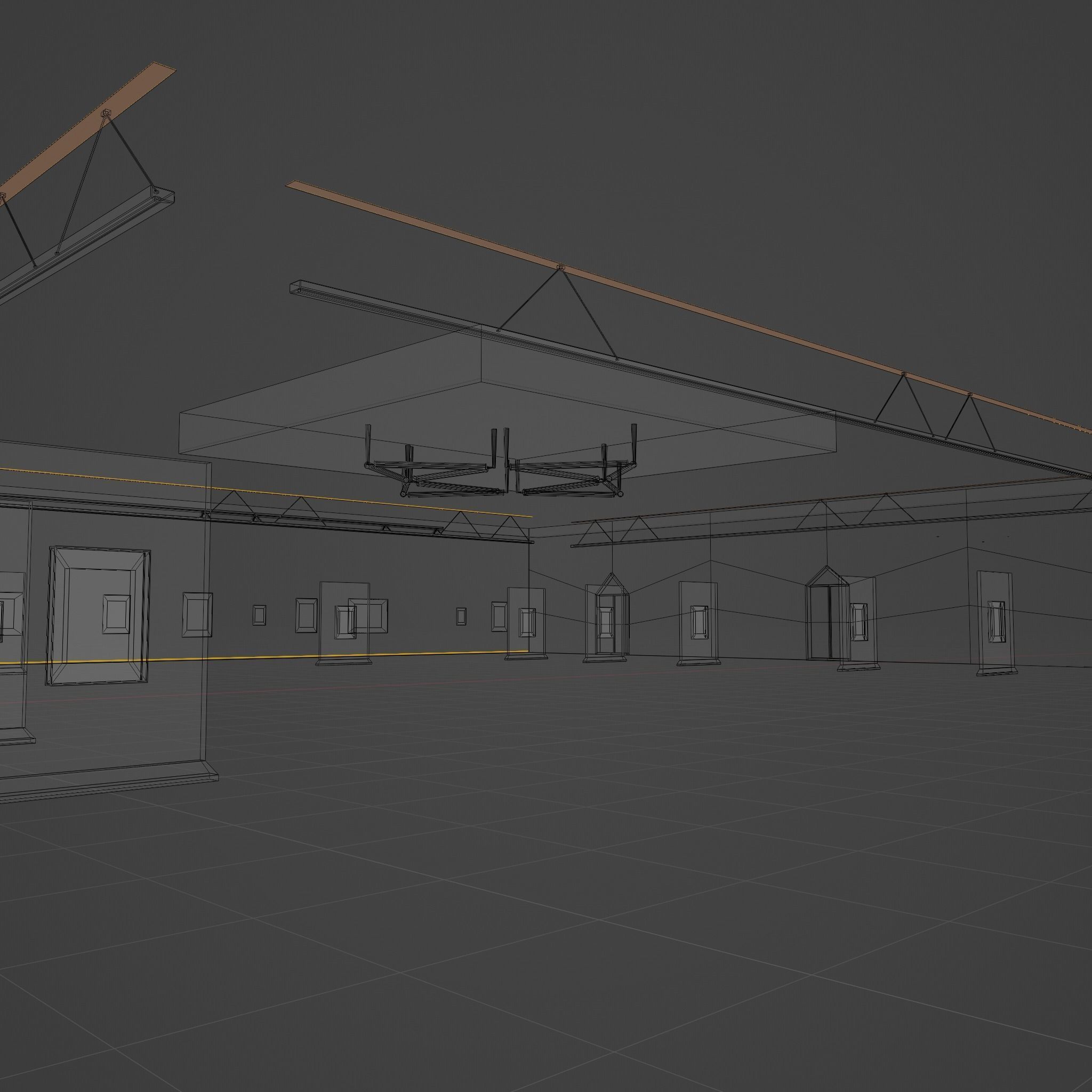 3D Modern Art Gallery interior 3D model_6