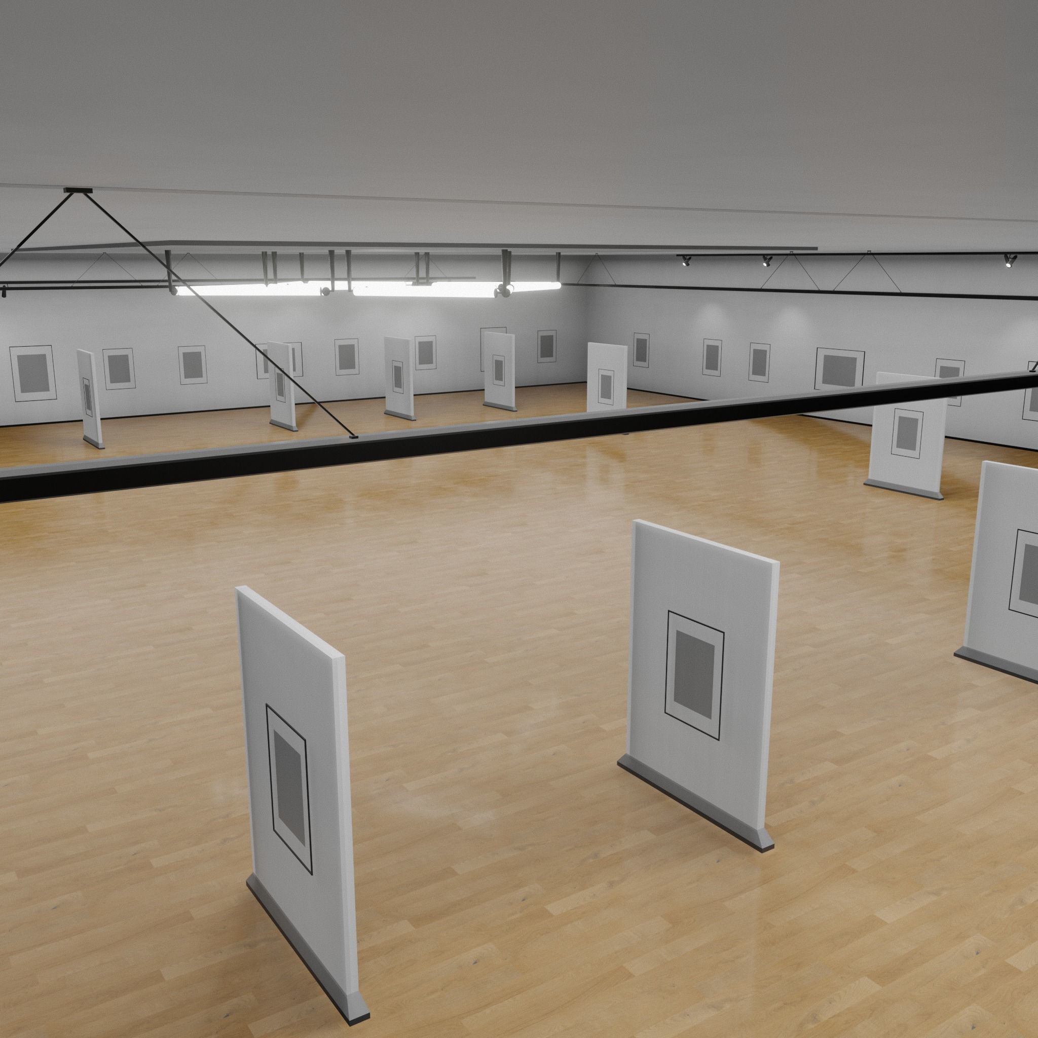 3D Modern Art Gallery interior 3D model_9