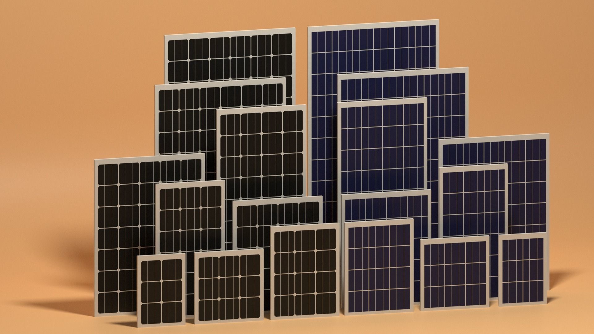 Solar Panels Collection Low-poly 3D model_4