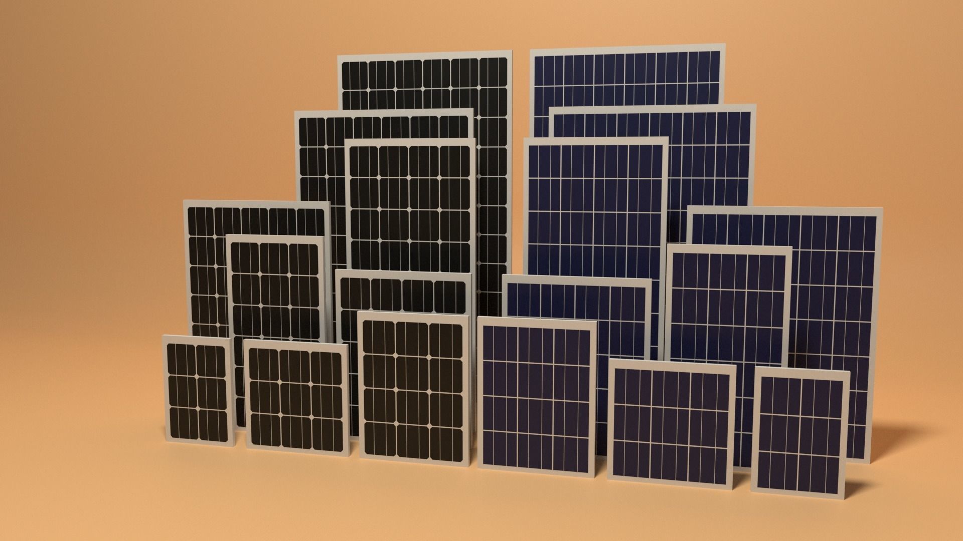 Solar Panels Collection Low-poly 3D model_5