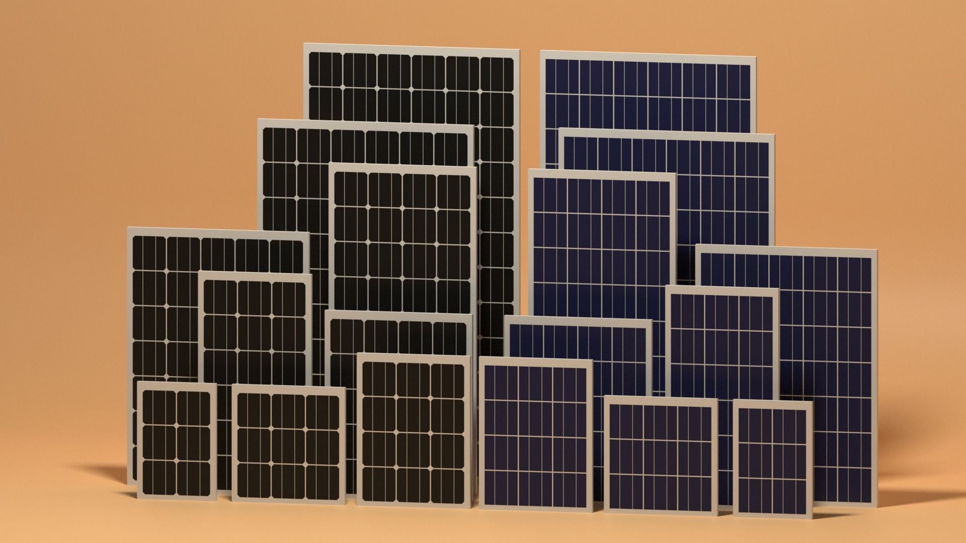 Solar Panels Collection Low-poly 3D model_6