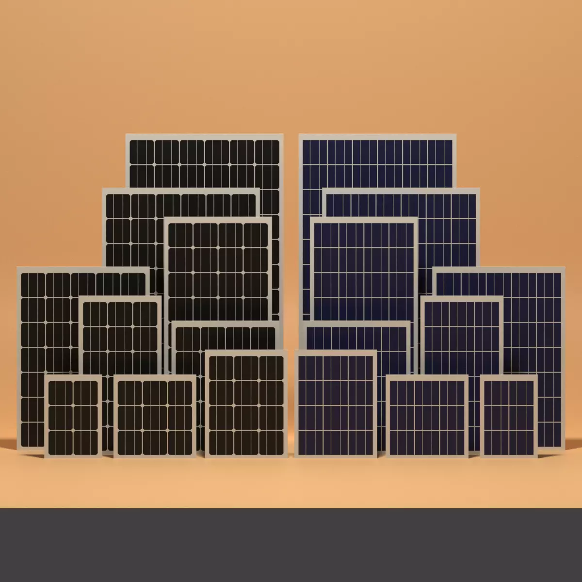 Solar Panels Collection Low-poly 3D model_0