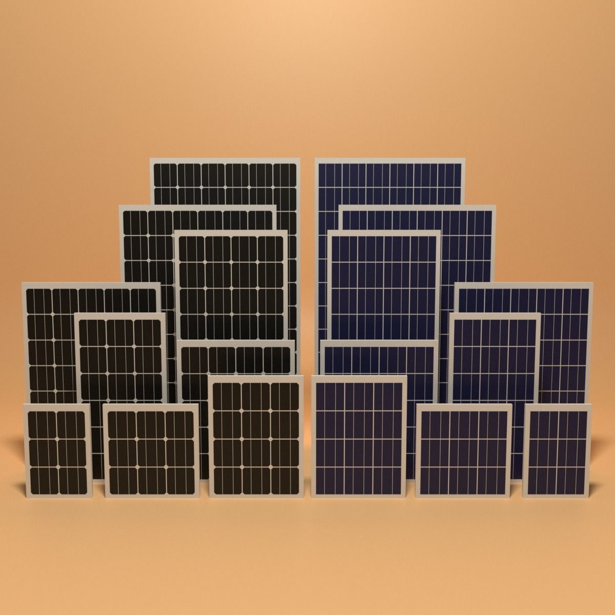 Solar Panels Collection Low-poly 3D model_7