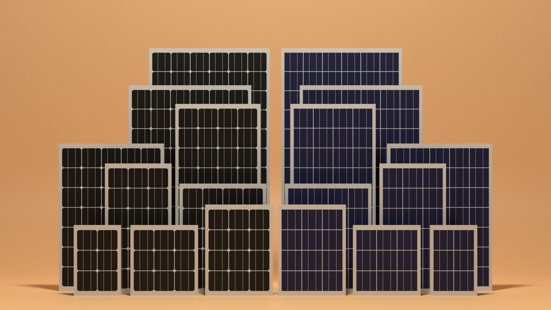 Solar Panels Collection Low-poly 3D model_1
