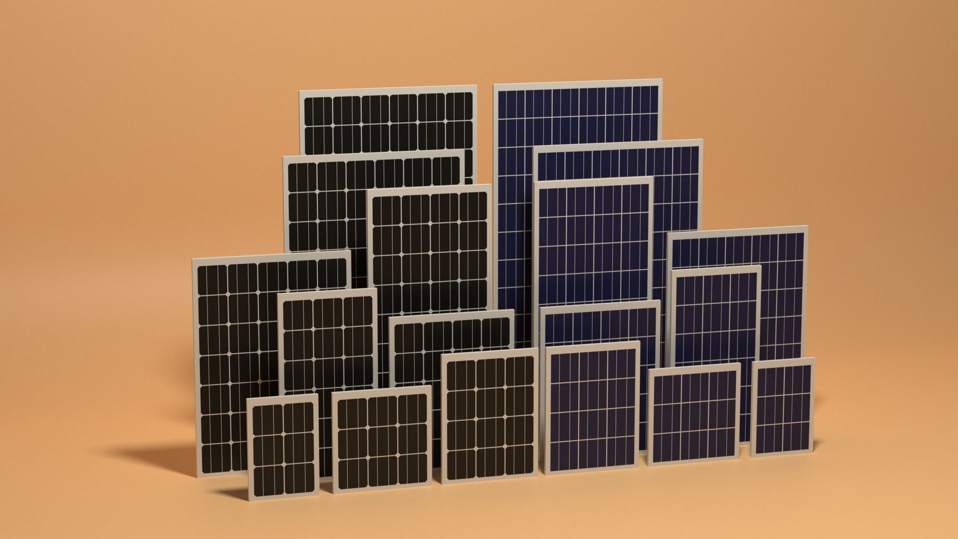 Solar Panels Collection Low-poly 3D model_3