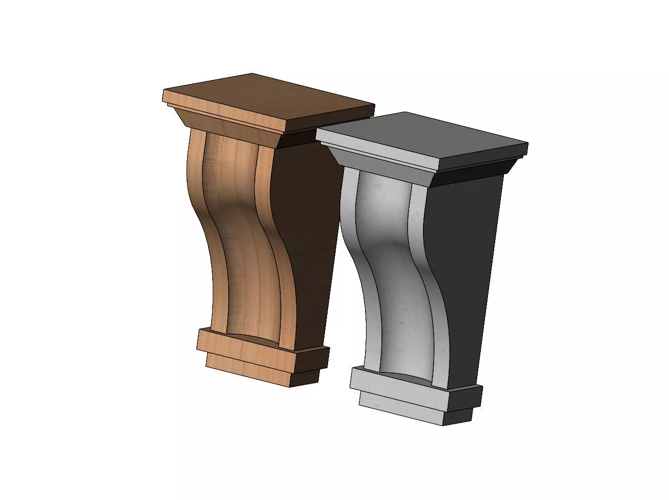 Rounded carving mission corbel bracket 3D print model