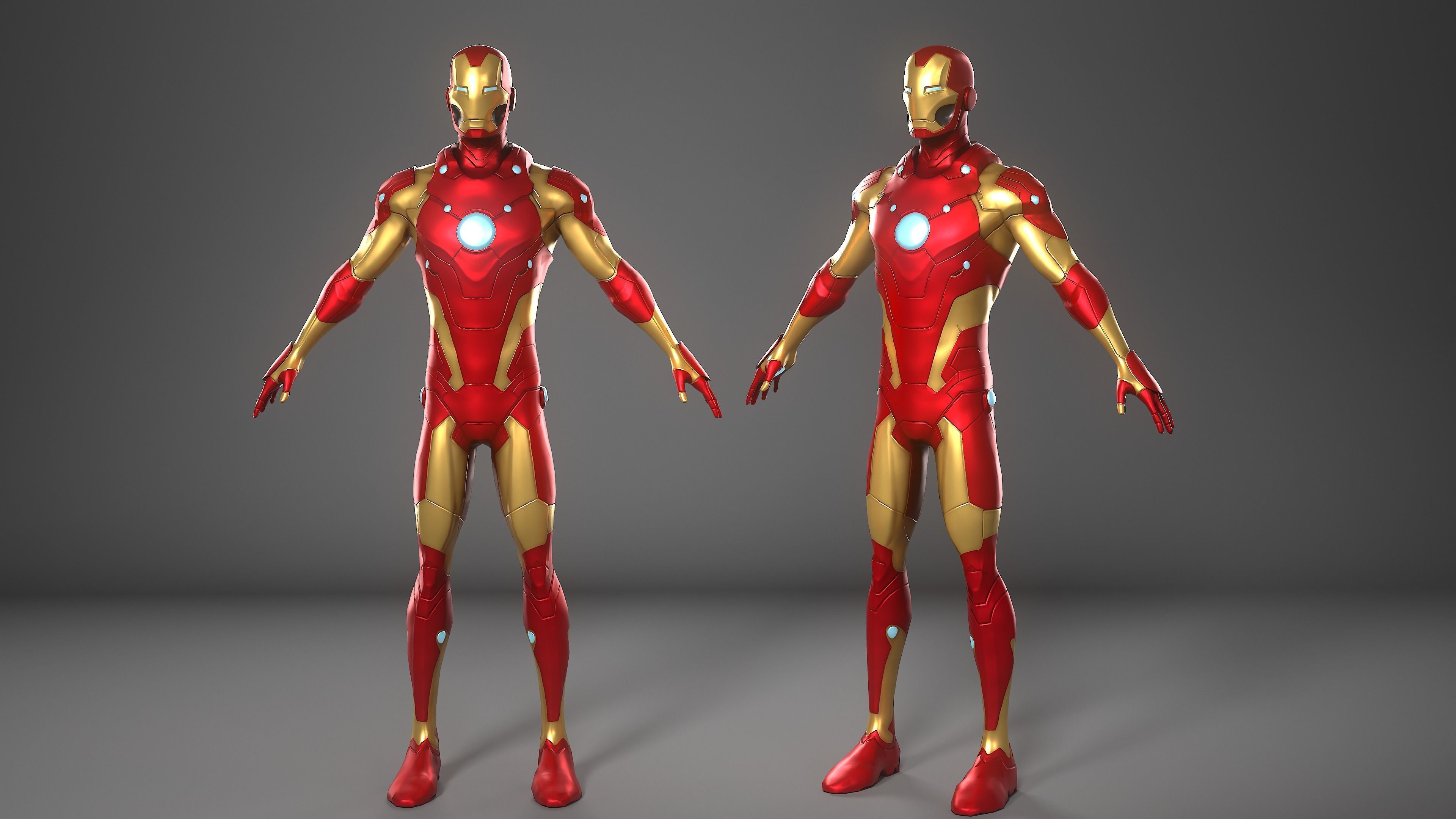 Iron Man Game Ready Low-poly 3D model_4