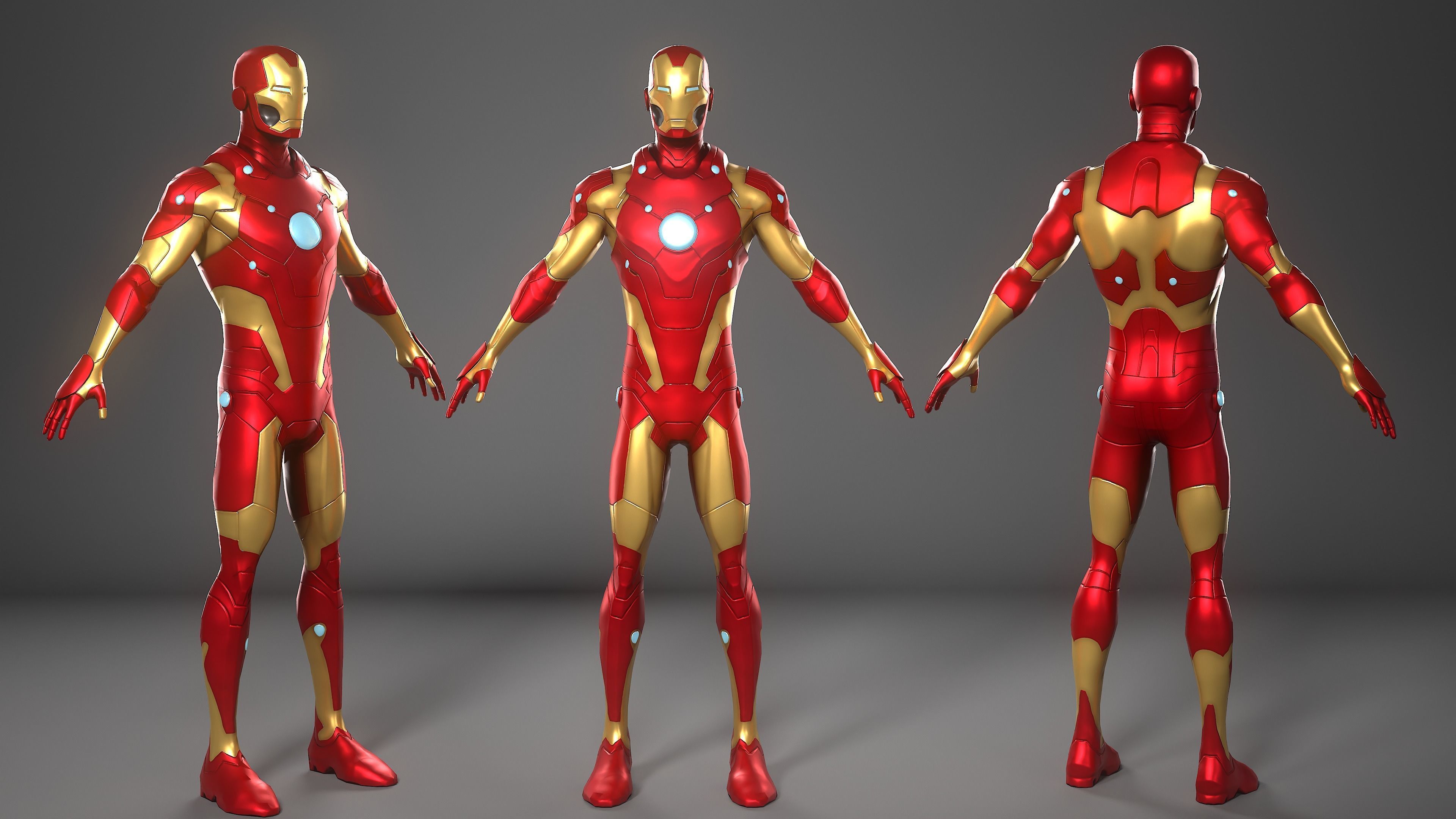 Iron Man Game Ready Low-poly 3D model_1