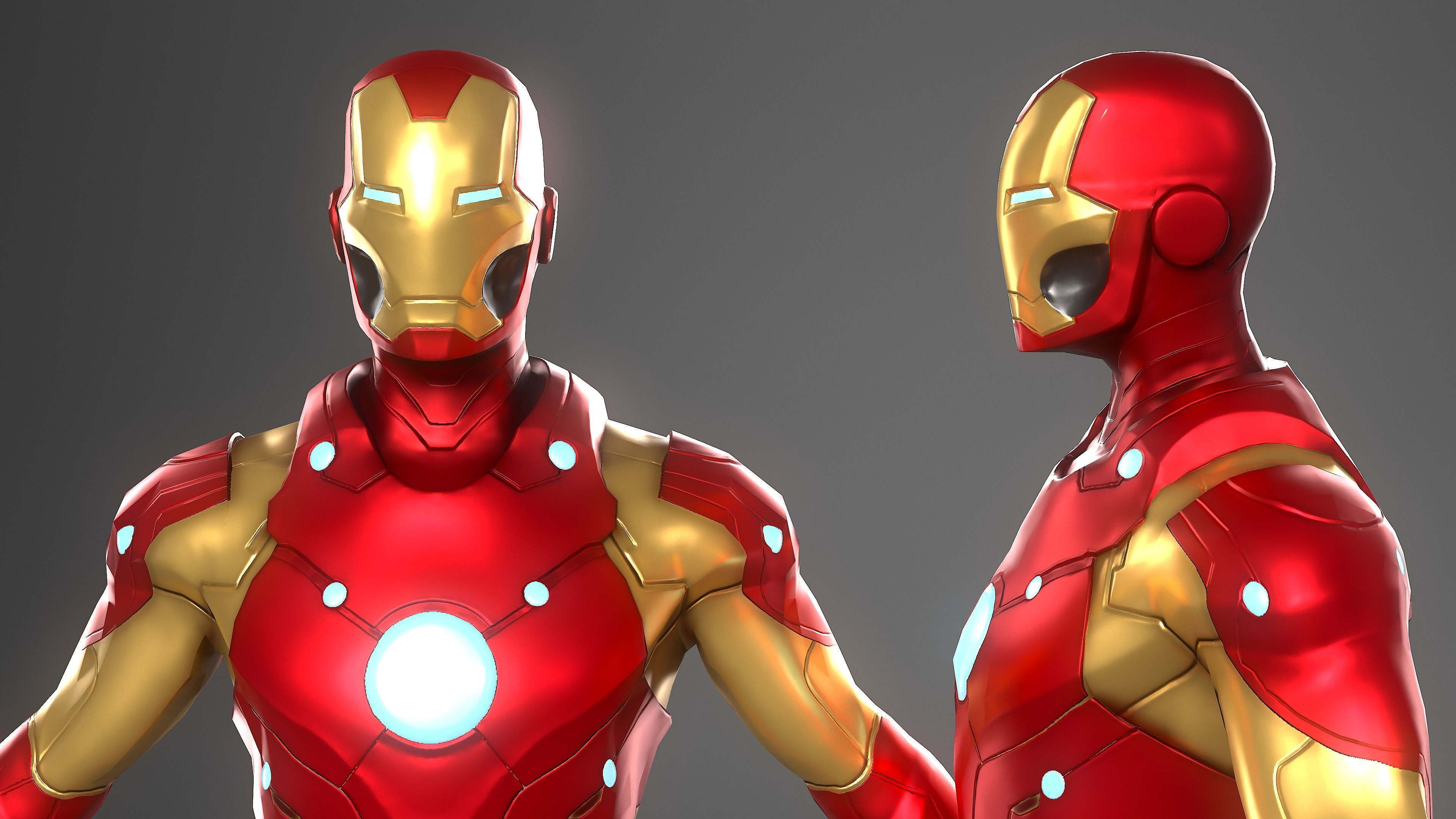 Iron Man Game Ready Low-poly 3D model_2