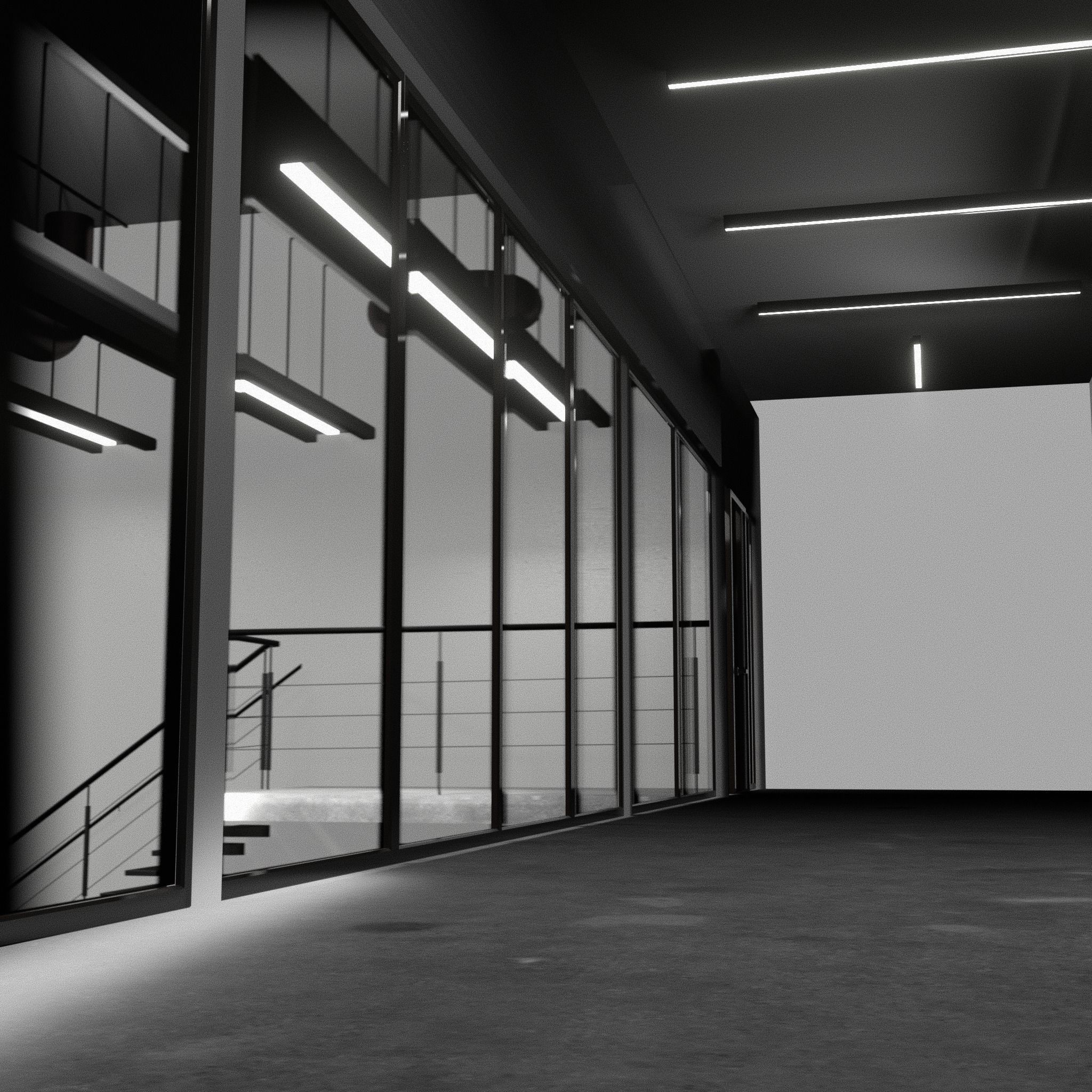 WAREHOUSE car studio interior 3D 3D model_3