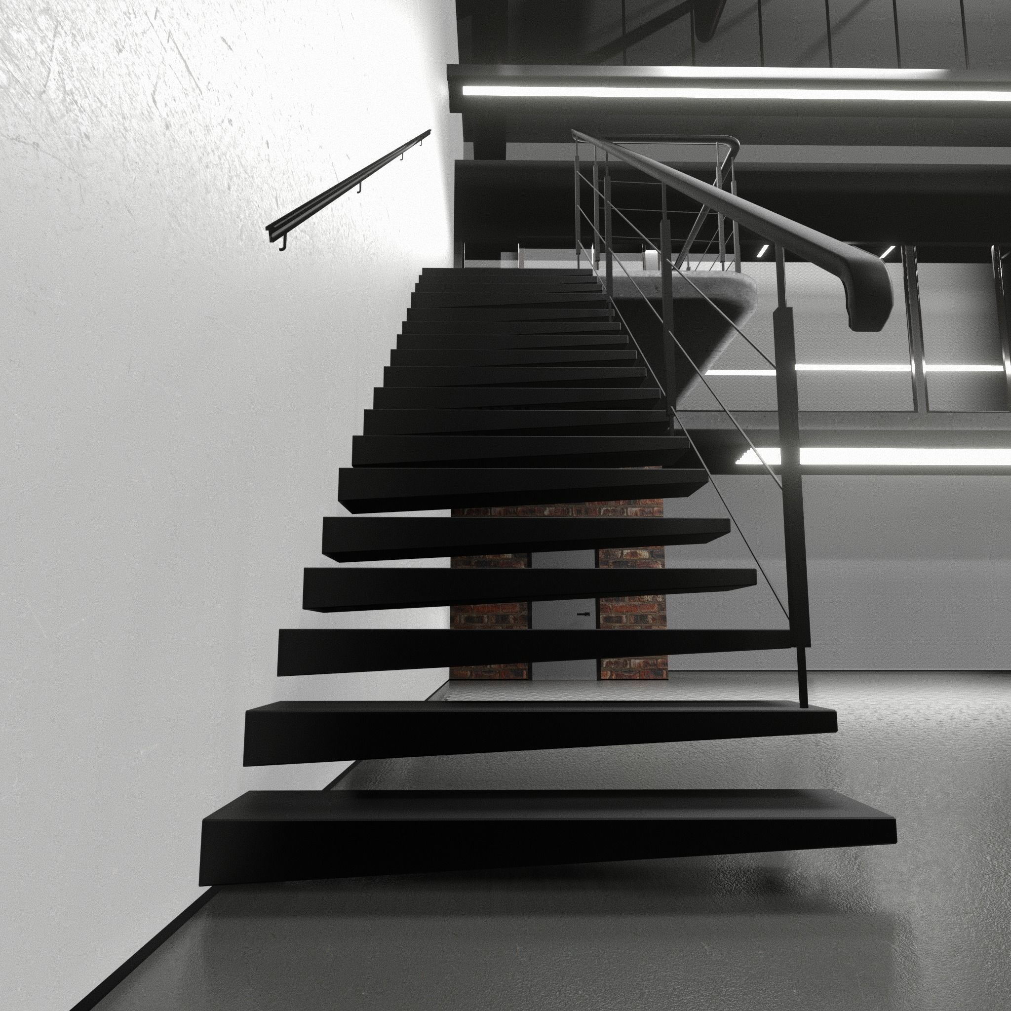 WAREHOUSE car studio interior 3D 3D model_13