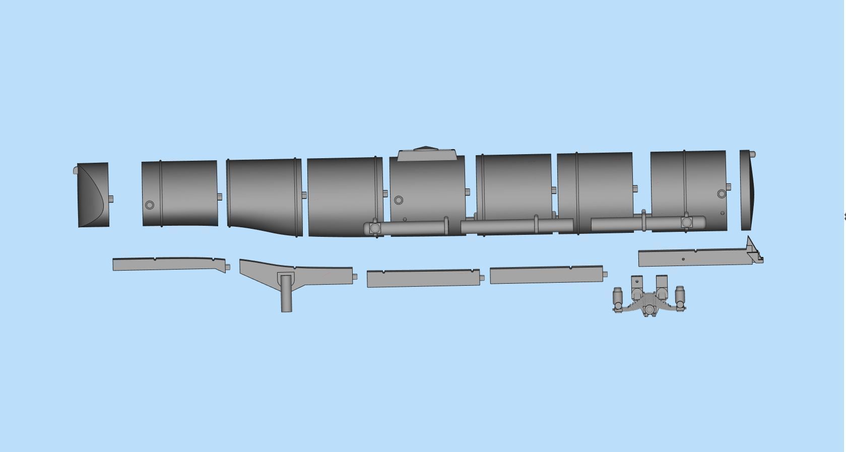 Printable 3D model Convoy Rubber Duck fuel Tanker trailer 3D print model_8