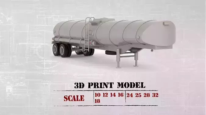 Printable 3D model Convoy Rubber Duck fuel Tanker trailer 3D print model