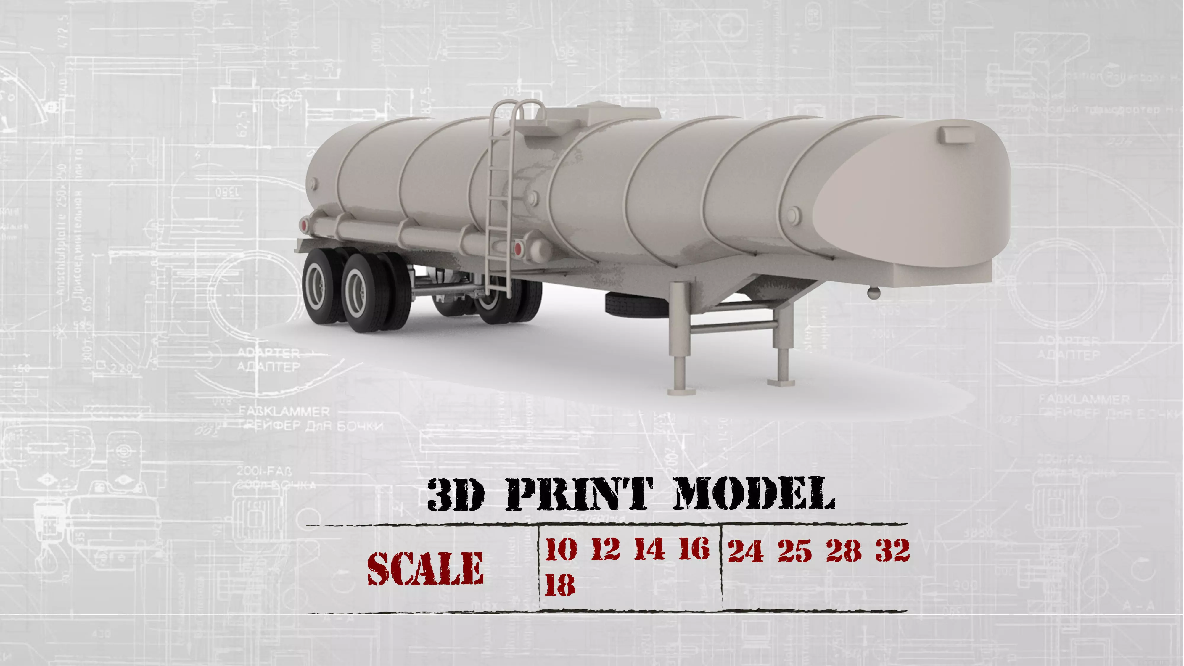 Printable 3D model Convoy Rubber Duck fuel Tanker trailer 3D print model_0