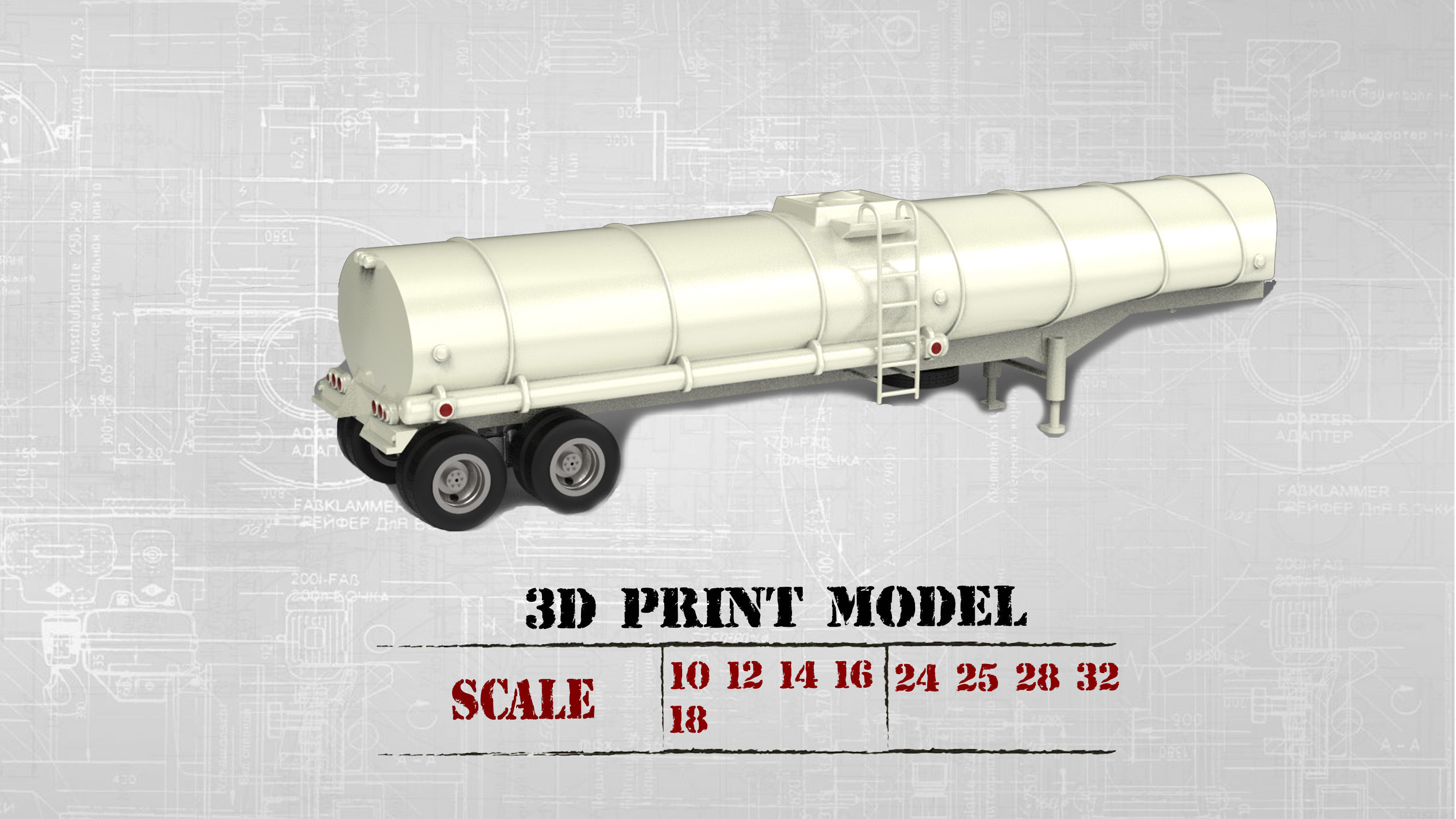 Printable 3D model Convoy Rubber Duck fuel Tanker trailer 3D print model_2