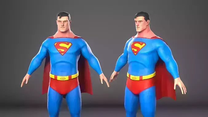 Superman Game Ready Low-poly 3D model