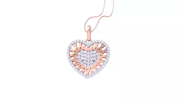 Women Heart Pendant 3dm STL OBJ FBX Renders Details