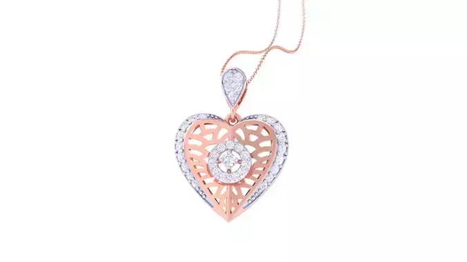 Women Heart Pendant 3dm STL OBJ FBX Renders Details