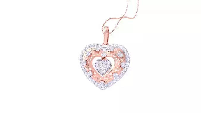 Women Heart Pendant 3dm STL OBJ FBX Renders Details