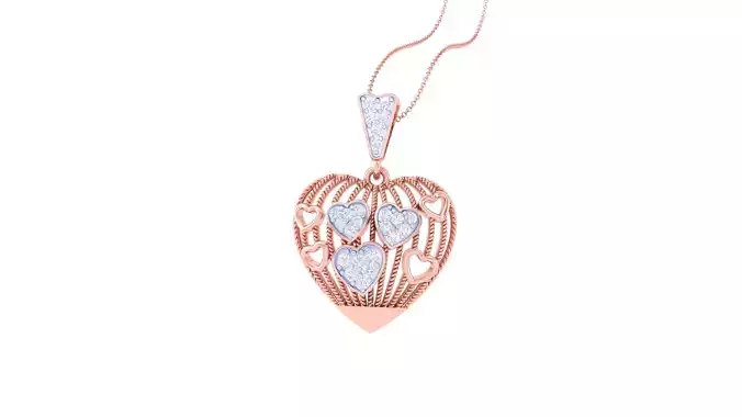 Women Heart Pendant 3dm STL OBJ FBX Renders Details