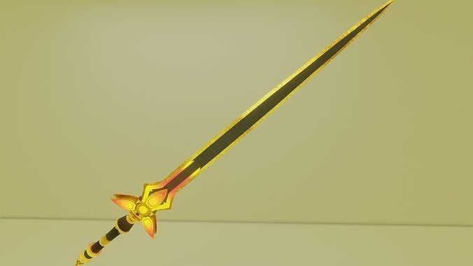 Fantasy sword 3D Model Low-poly 3D model