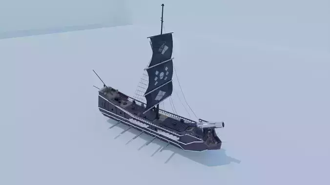 Pirate Ship 3D model - Single Cannon