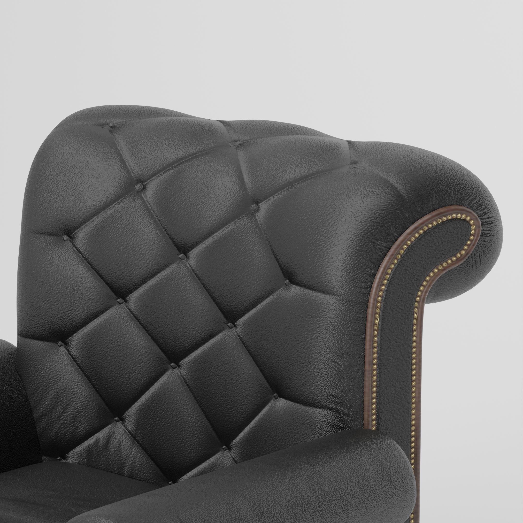 Chesterfield-style Couch Low-poly 3D model Low-poly 3D model_4