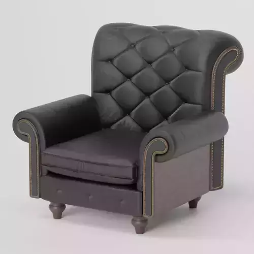 Chesterfield-style Couch Low-poly 3D model