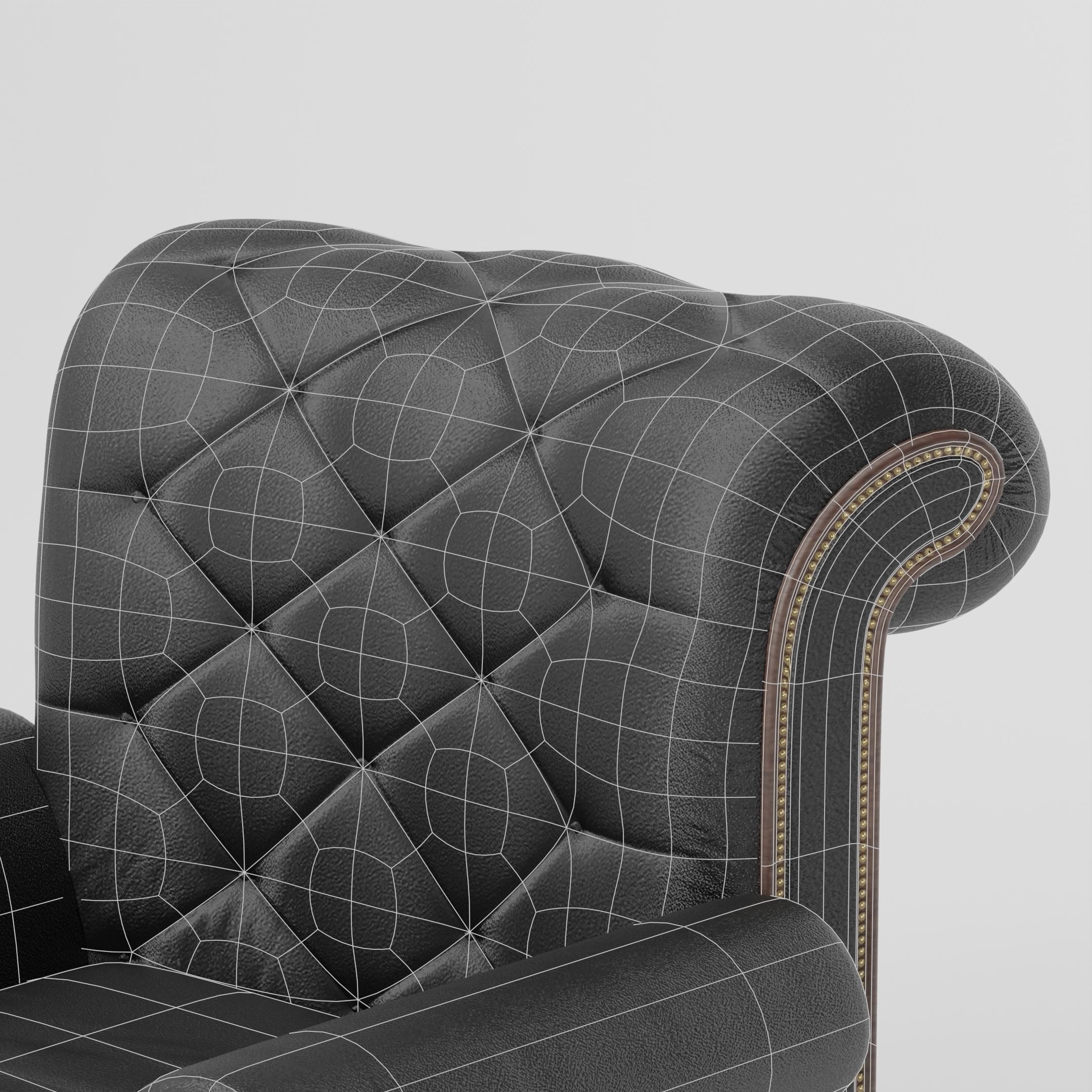 Chesterfield-style Couch Low-poly 3D model Low-poly 3D model_5